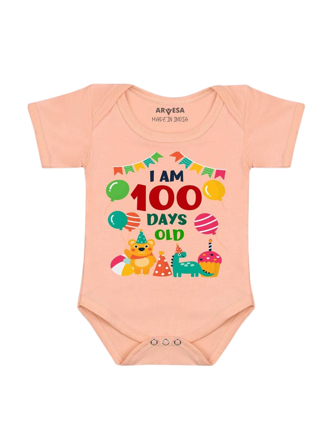 

Arvesa Infants Printed Bodysuit, Peach