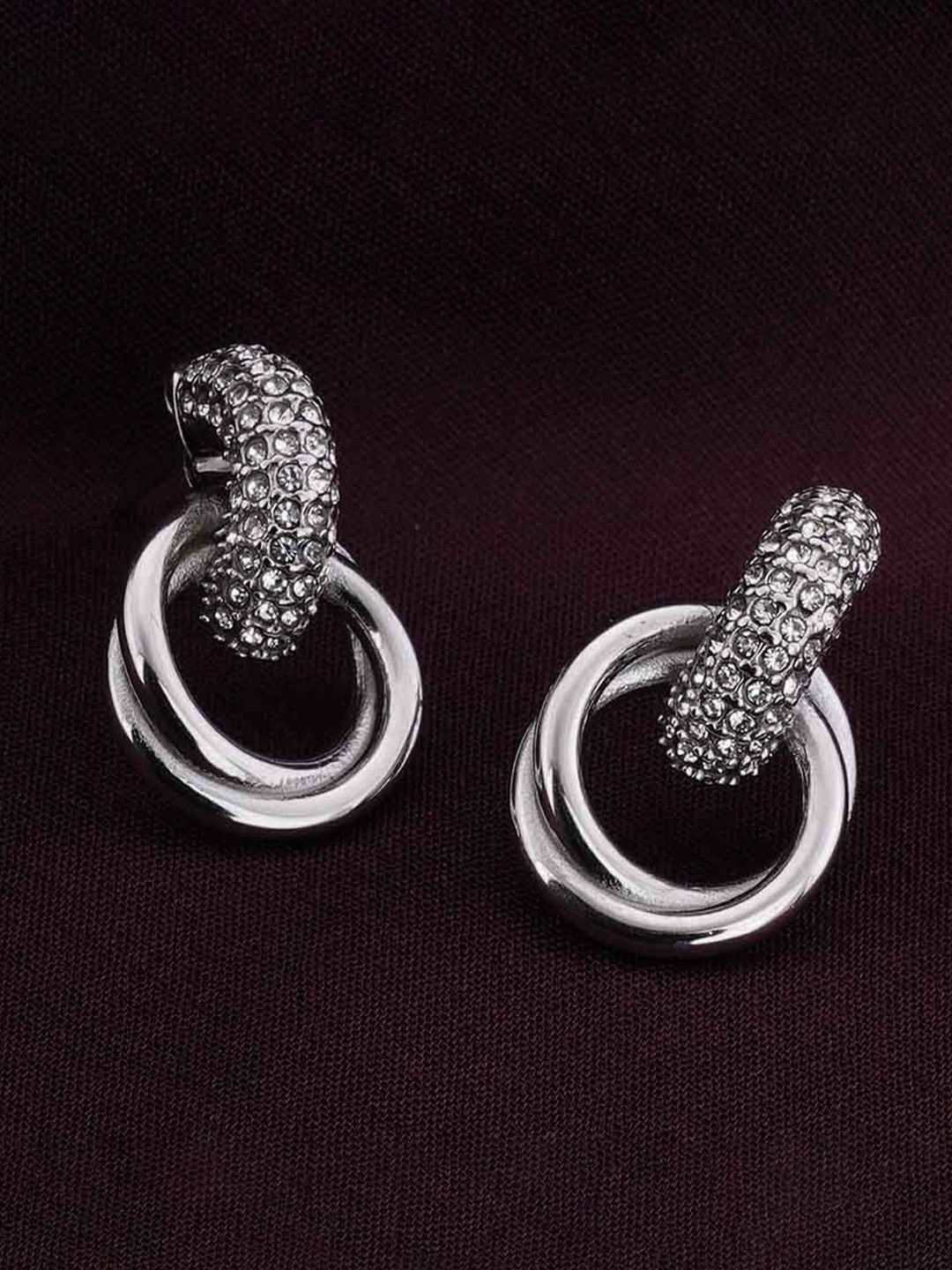 

PALMONAS Geometric Studs Earrings, Silver