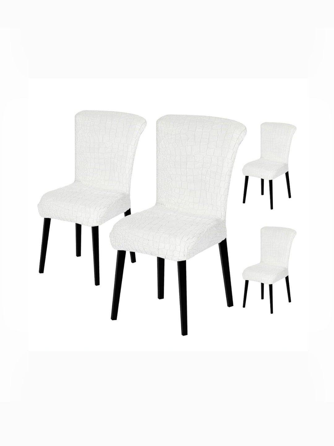 

HOUSE OF QUIRK Beige 4 Pieces Jacquard Removable & Washable Chair Covers