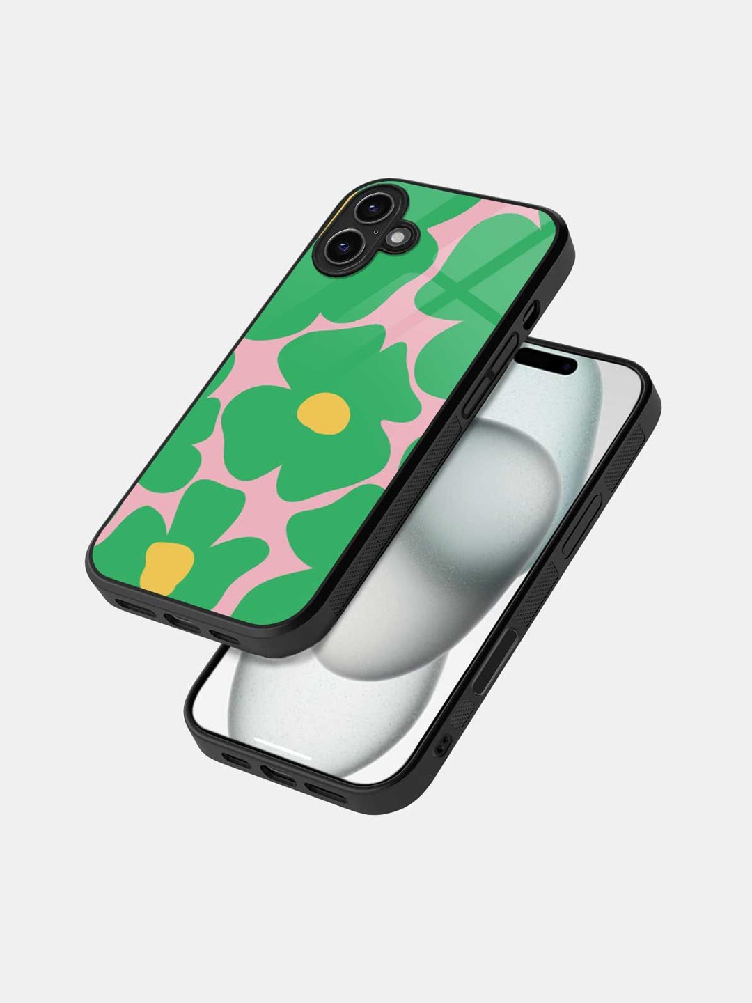 

macmerise Floral Printed iPhone 16 Pro Bumper Case Mobile Accessories, Black