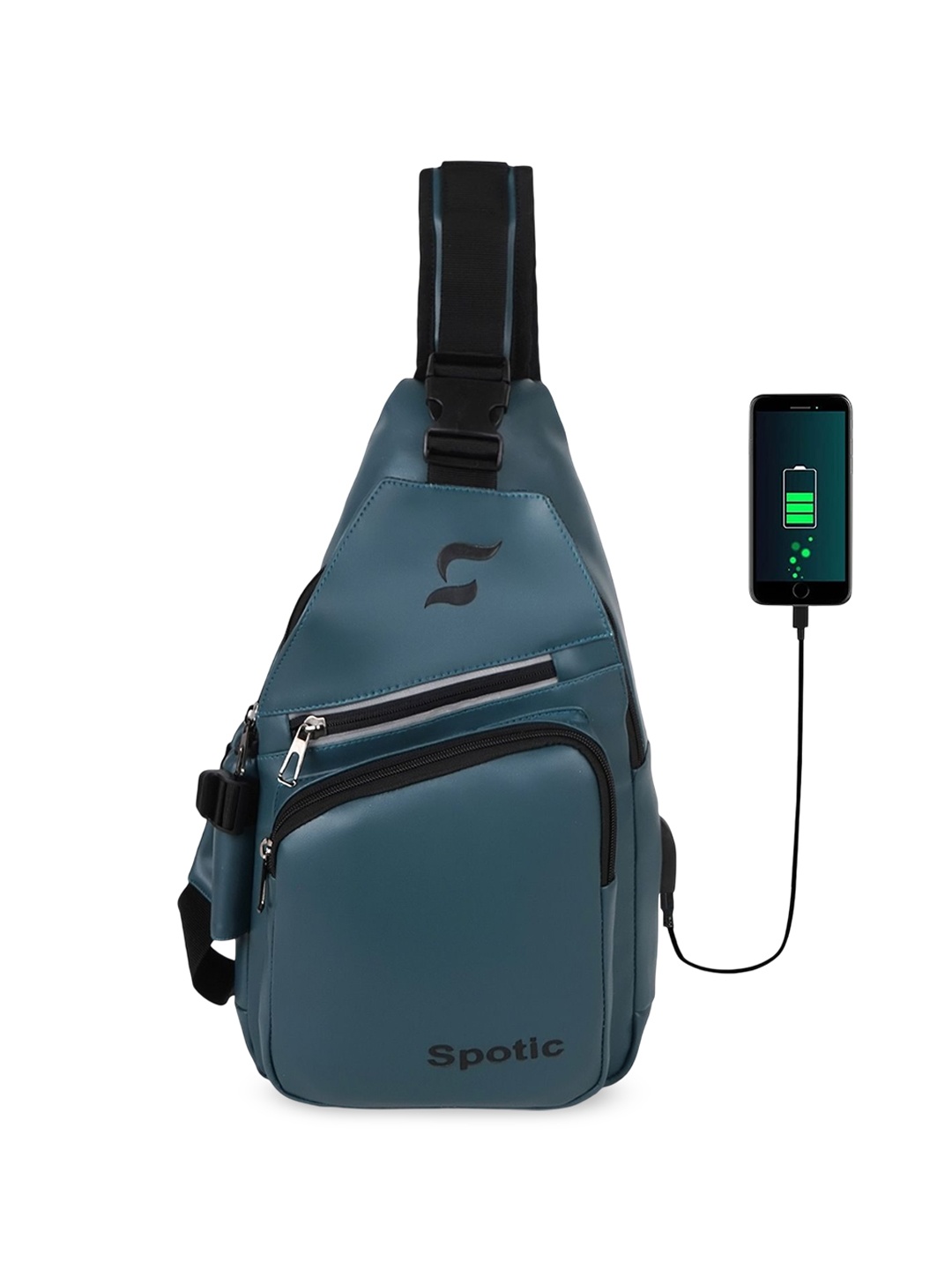 

SPOTIC Unisex Solid Sling Bag, Teal