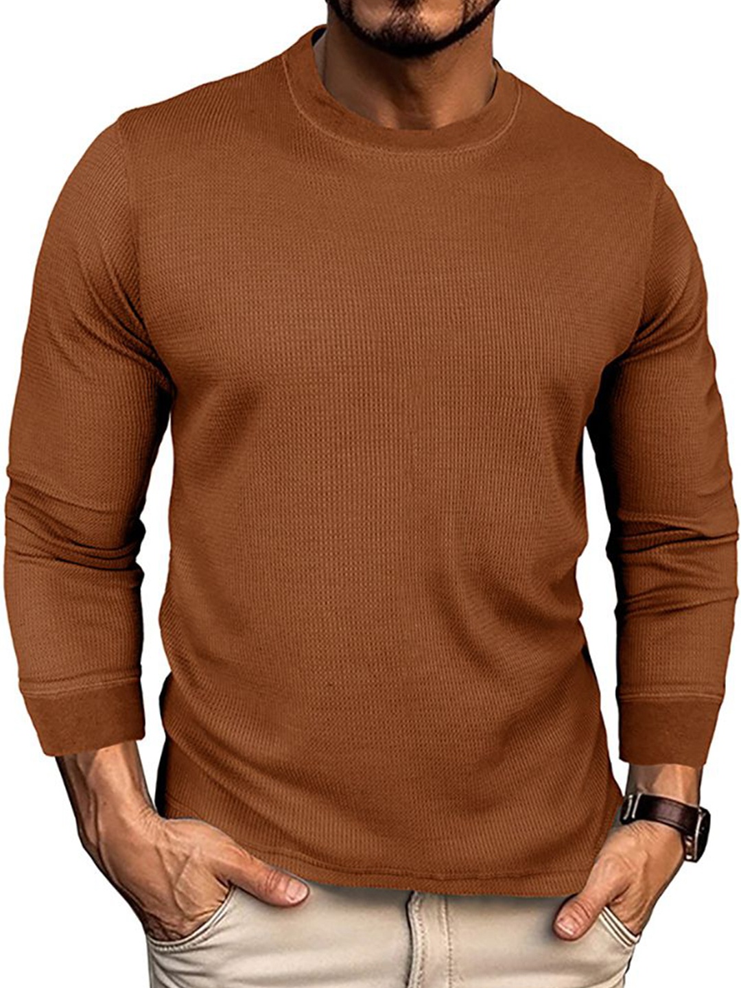

StyleCast x Revolte Men Ribbed Pullover, Khaki