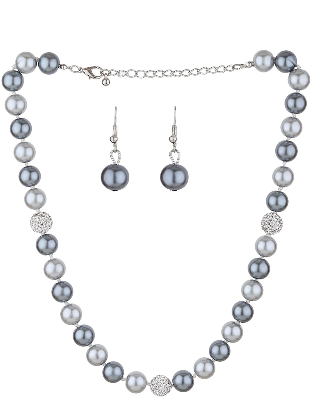 

RHOSYN Alloy Silver-Plated Jewellery Set, Grey
