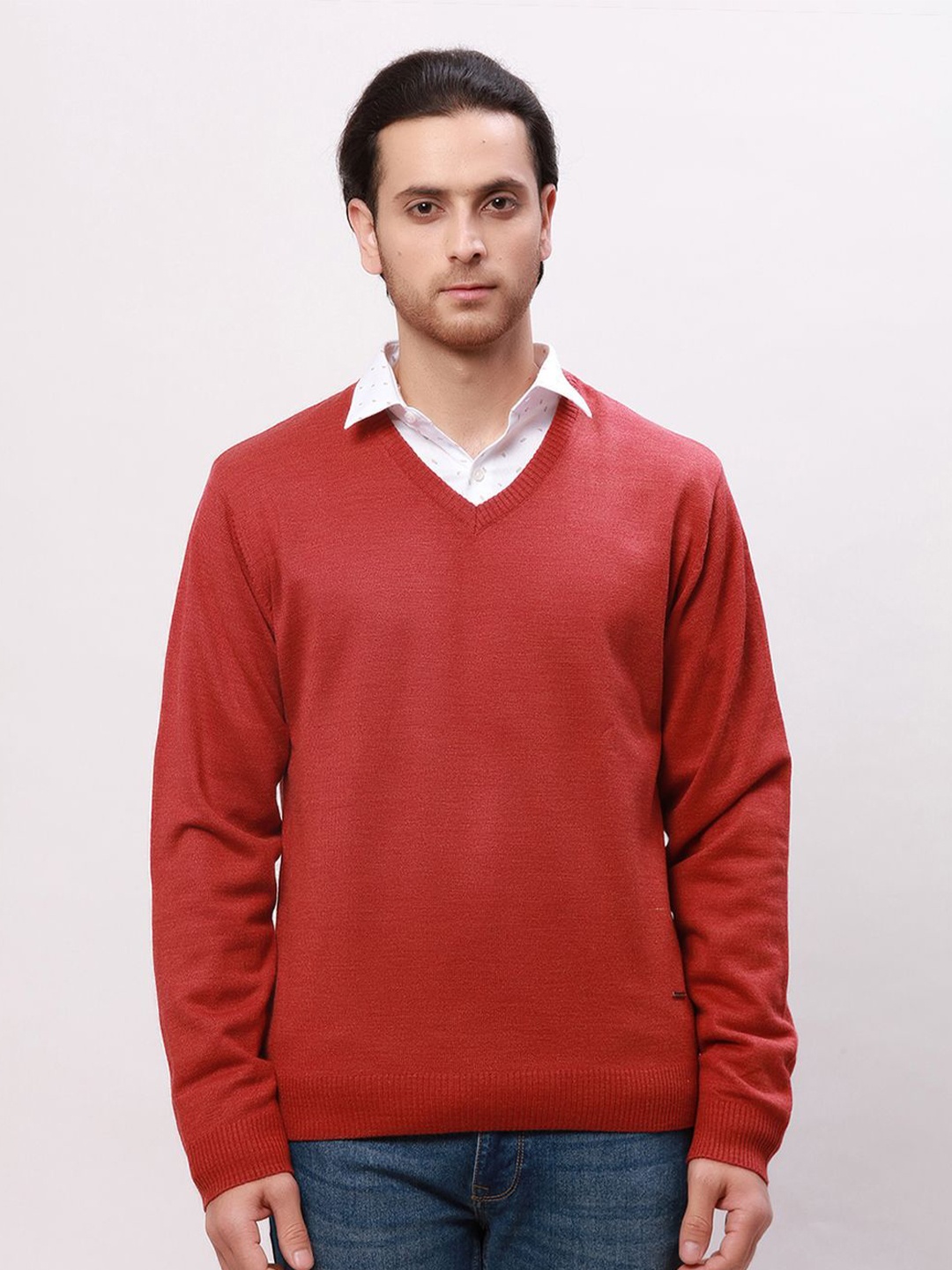 

Park Avenue Men Ribbed Pullover, Red