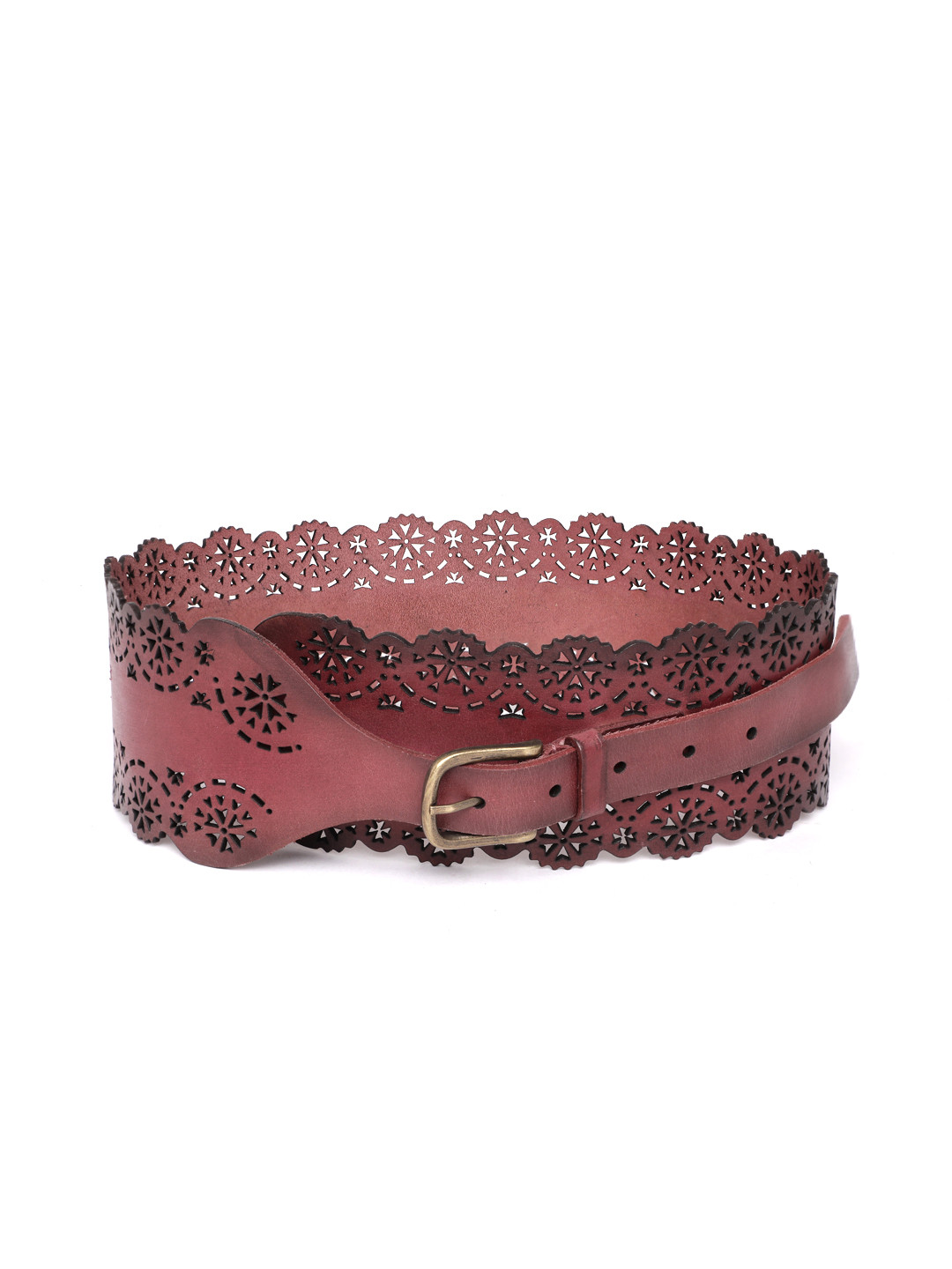 

ART N VINTAGE Women Textured Leather Belt, Purple