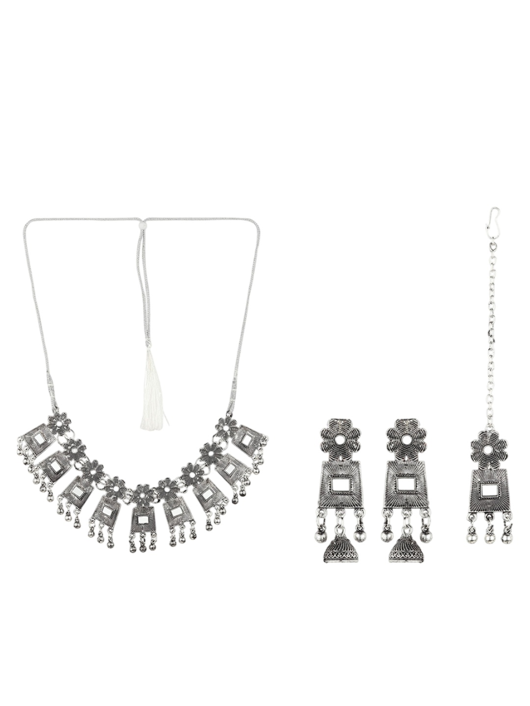 

Rhosyn Oxidized Jewellery Set, Silver