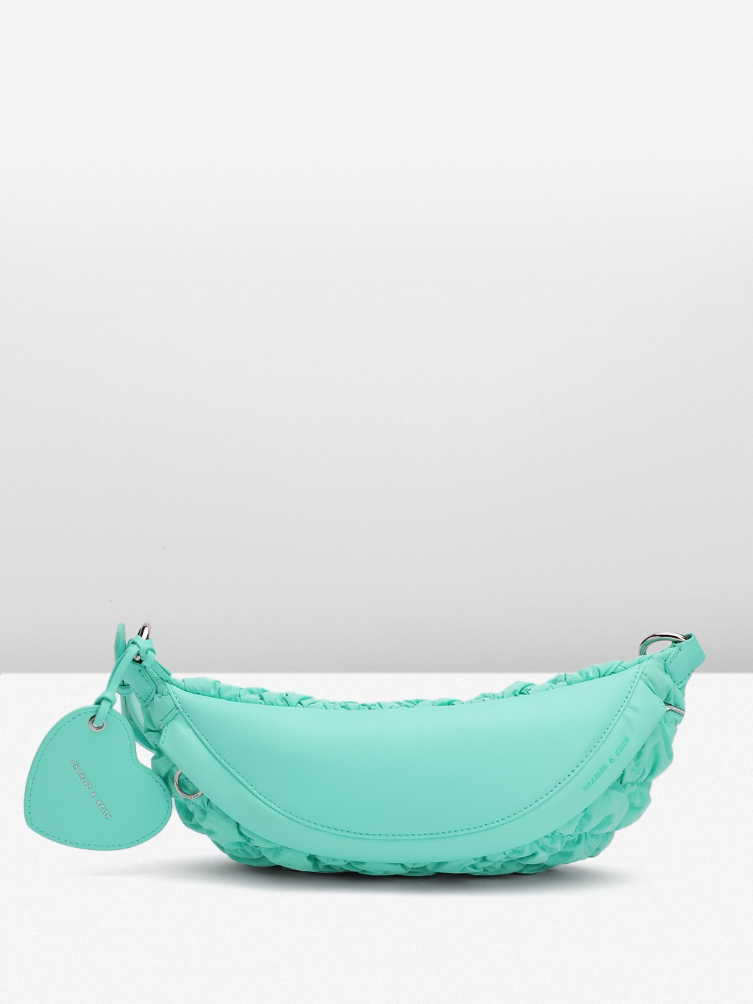 

CHARLES & KEITH Women Bubble Textured Waist Pouch, Sea green