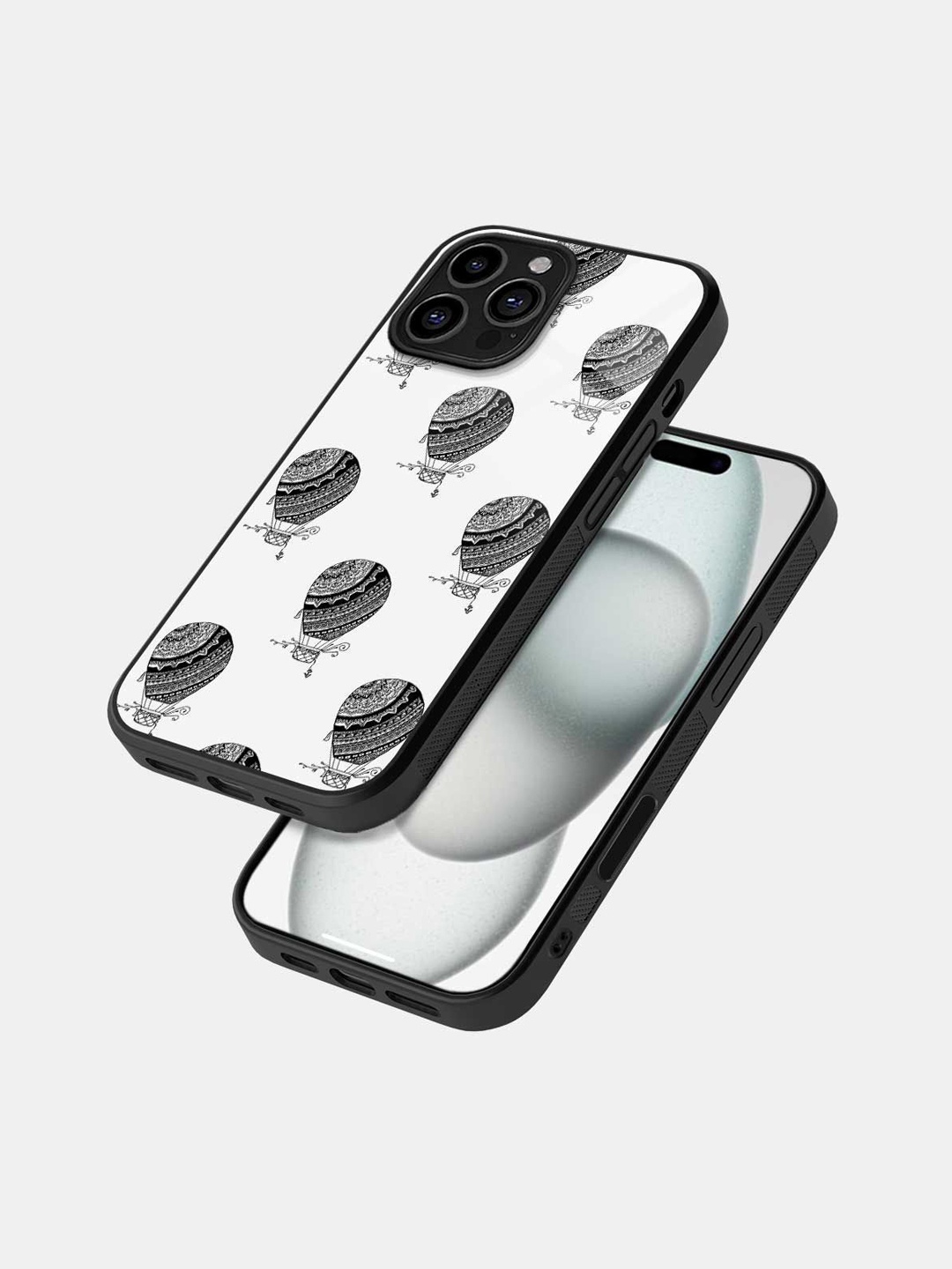 

macmerise Geometric Printed iPhone 16 Pro Max Bumper Case Mobile Accessories, Black