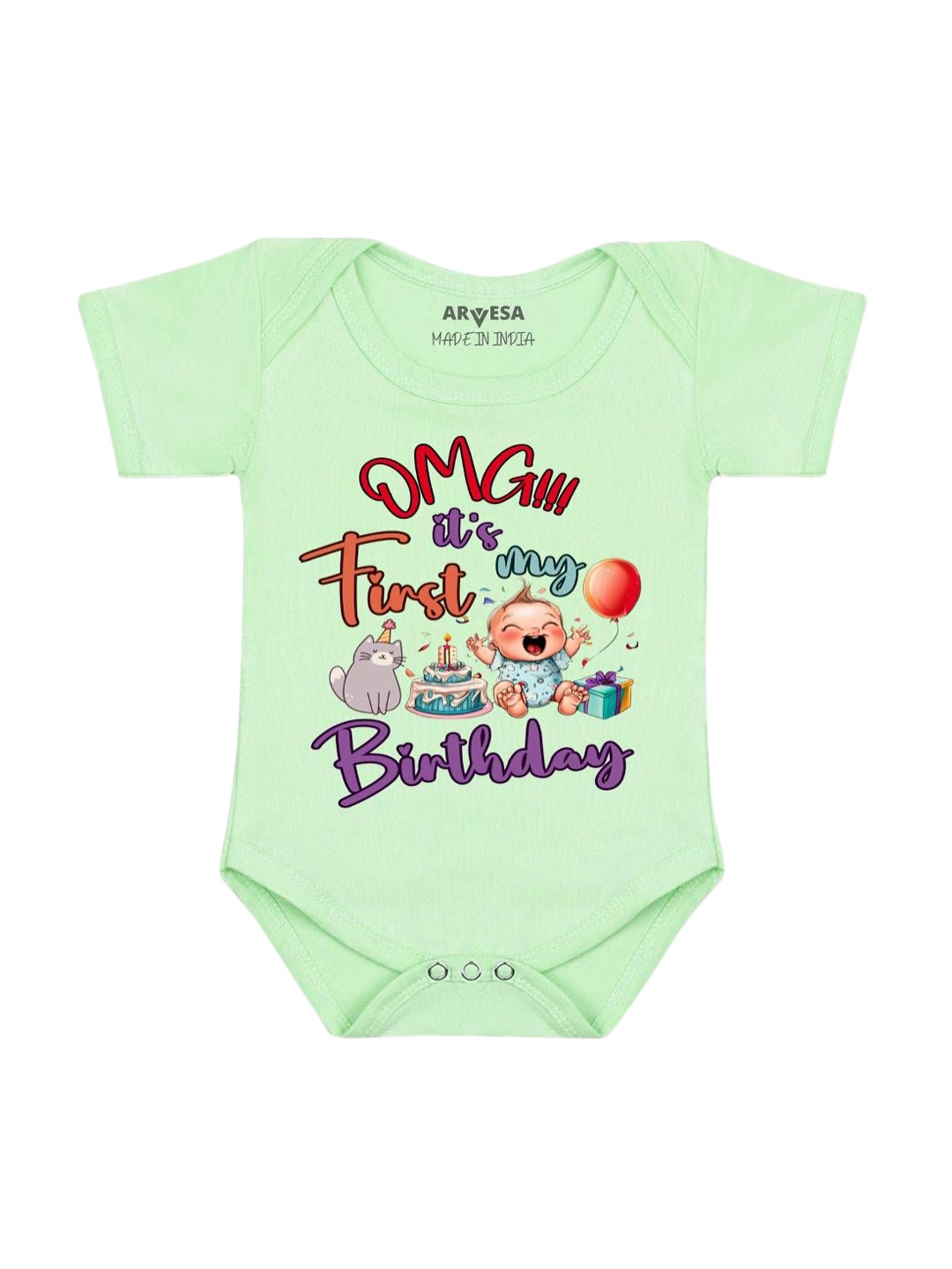 

Arvesa Infants Printed Bodysuit, Green