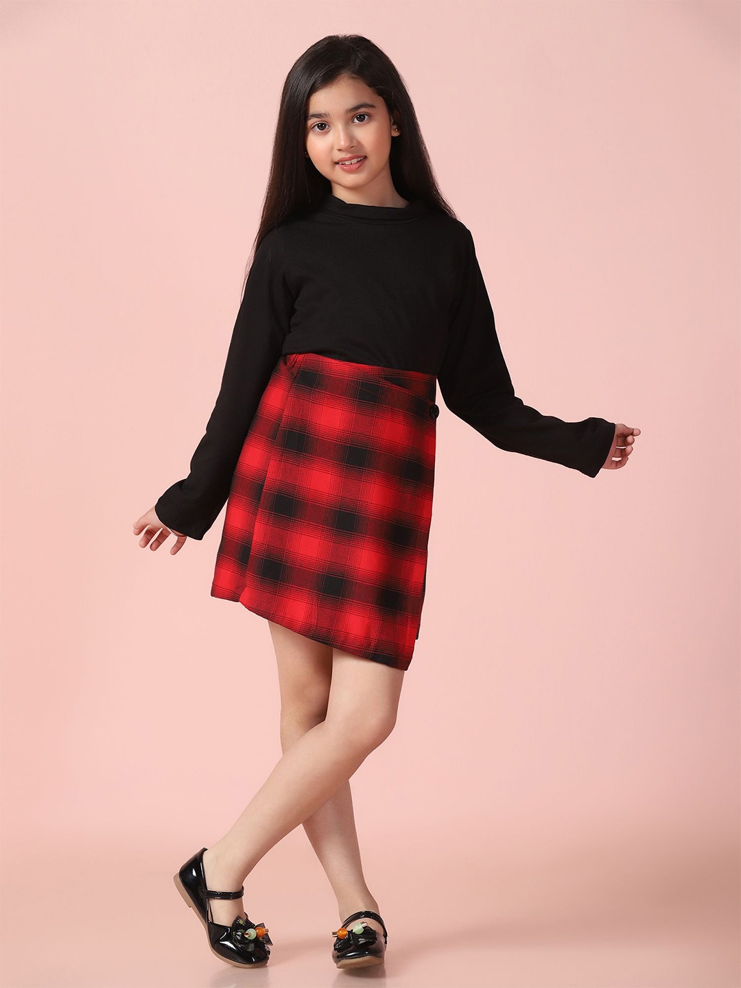 

PICCOLO Girls Top with Skirt, Red