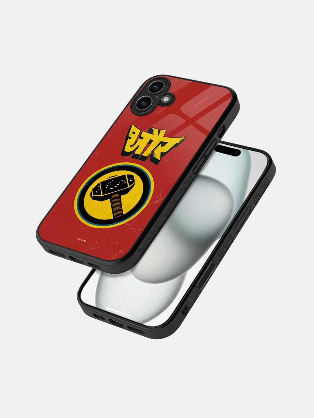 

macmerise Superhero Printed iPhone 16 Plus Bumper Case Mobile Accessories, Red