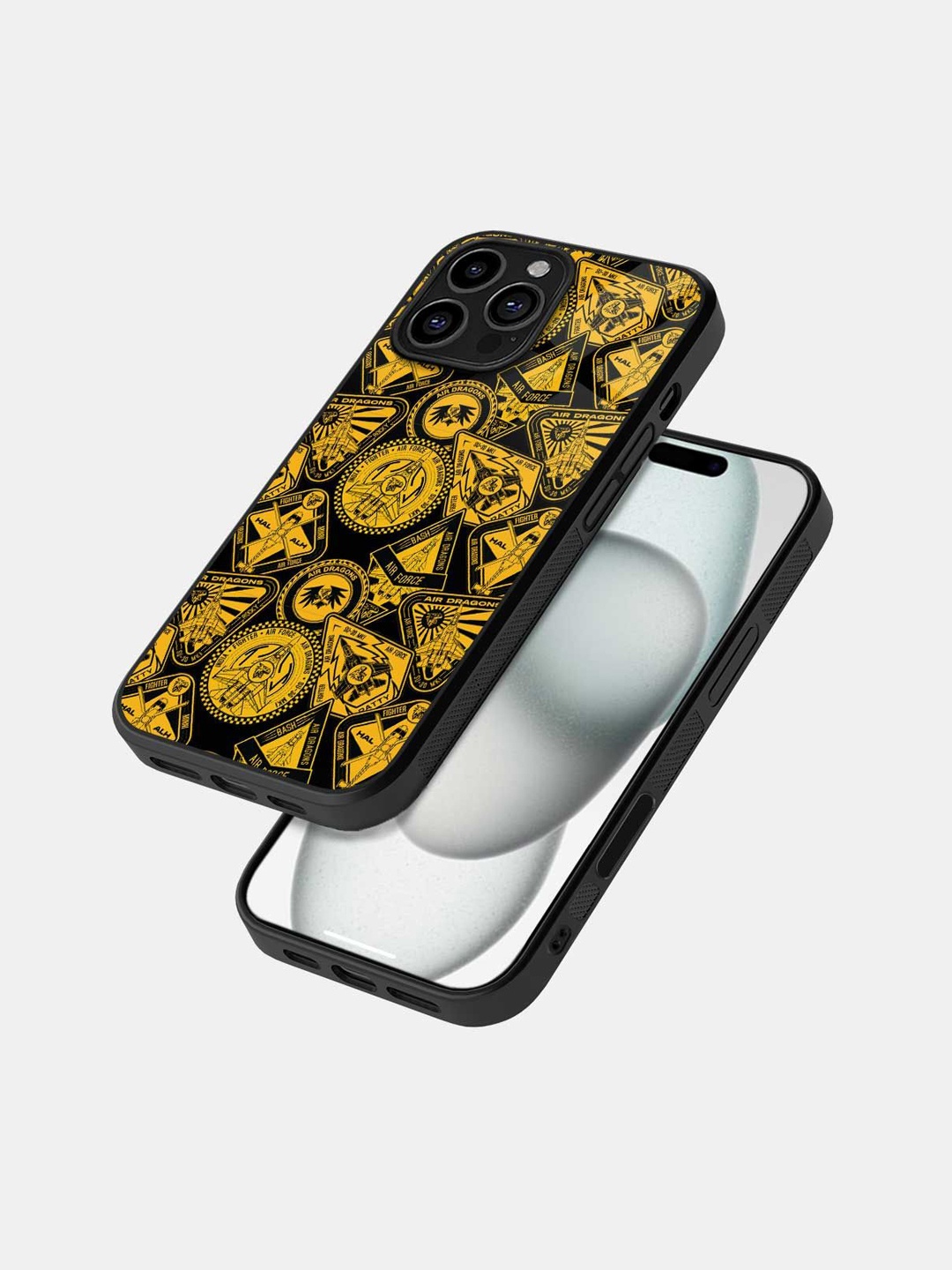 

macmerise Quirky Printed iPhone 16 Pro Bumper Case Mobile Accessories, Black