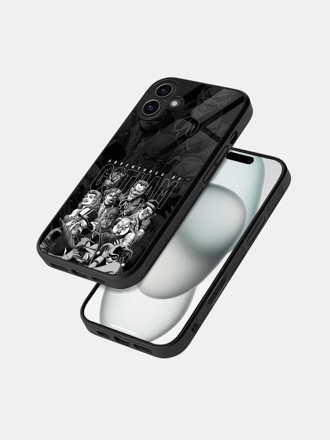 

macmerise Cartoon Characters Printed iPhone 16 Plus Bumper Case Mobile Accessories, Black