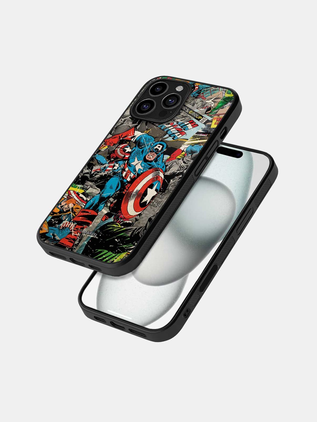 

macmerise Superhero Printed iPhone 16 Pro Max Bumper Case Mobile Accessories, Black