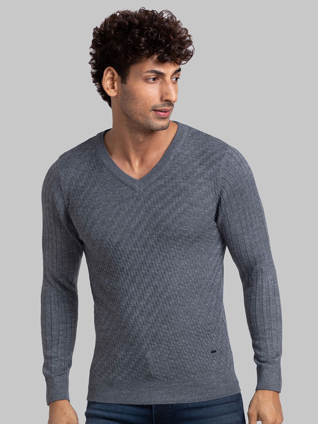 

Parx Men Cable Knit Pullover, Grey