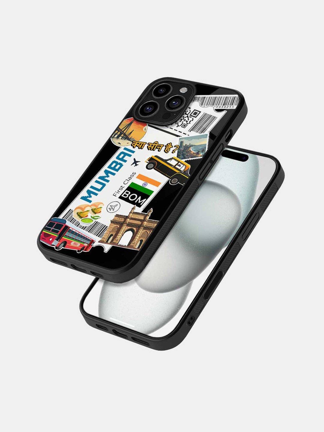 

macmerise Quirky Printed iPhone 16 Plus Back Case Mobile Accessories, Black