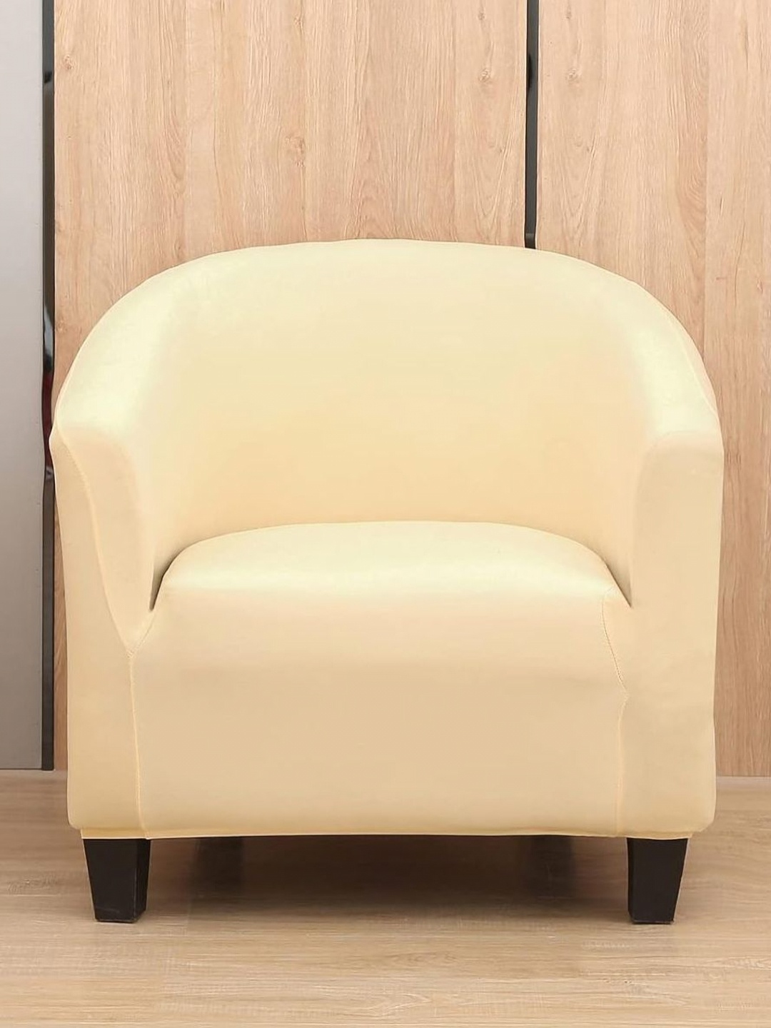 

HOUSE OF QUIRK Beige Coloured Stretchable Tub Chair Slipcover