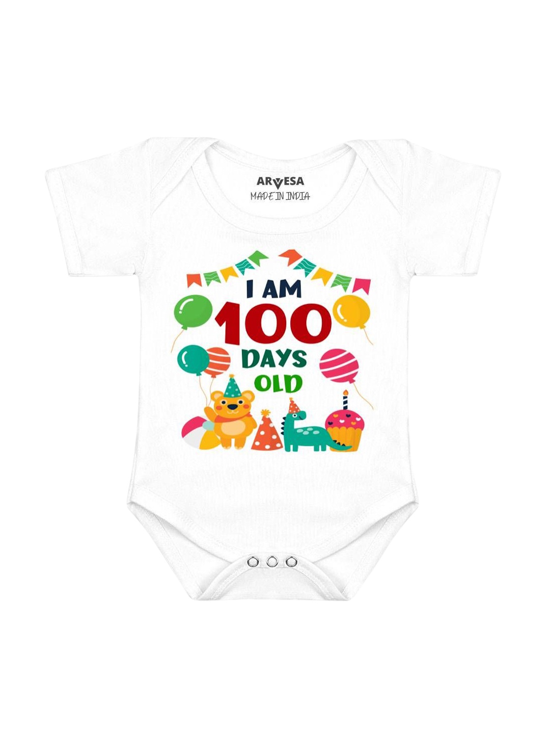 

Arvesa Infants Printed Bodysuit, White