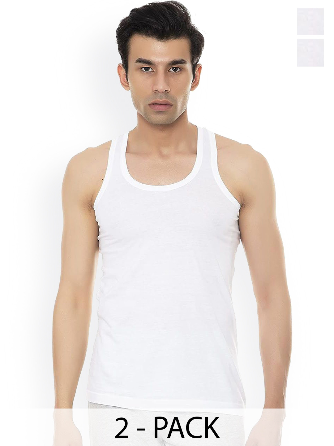 

AMUL COMFY Pack of 2 Cotton Sleeveless Innerwear Vests Comfy-White-RN-2-85