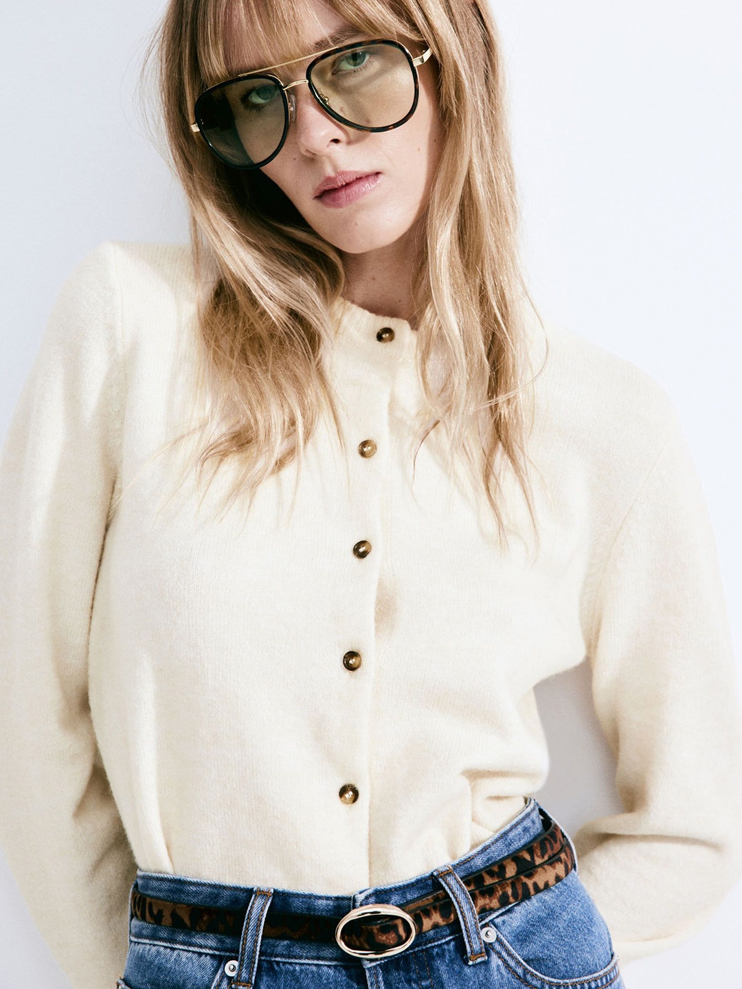

H&M Knitted Cardigan, White