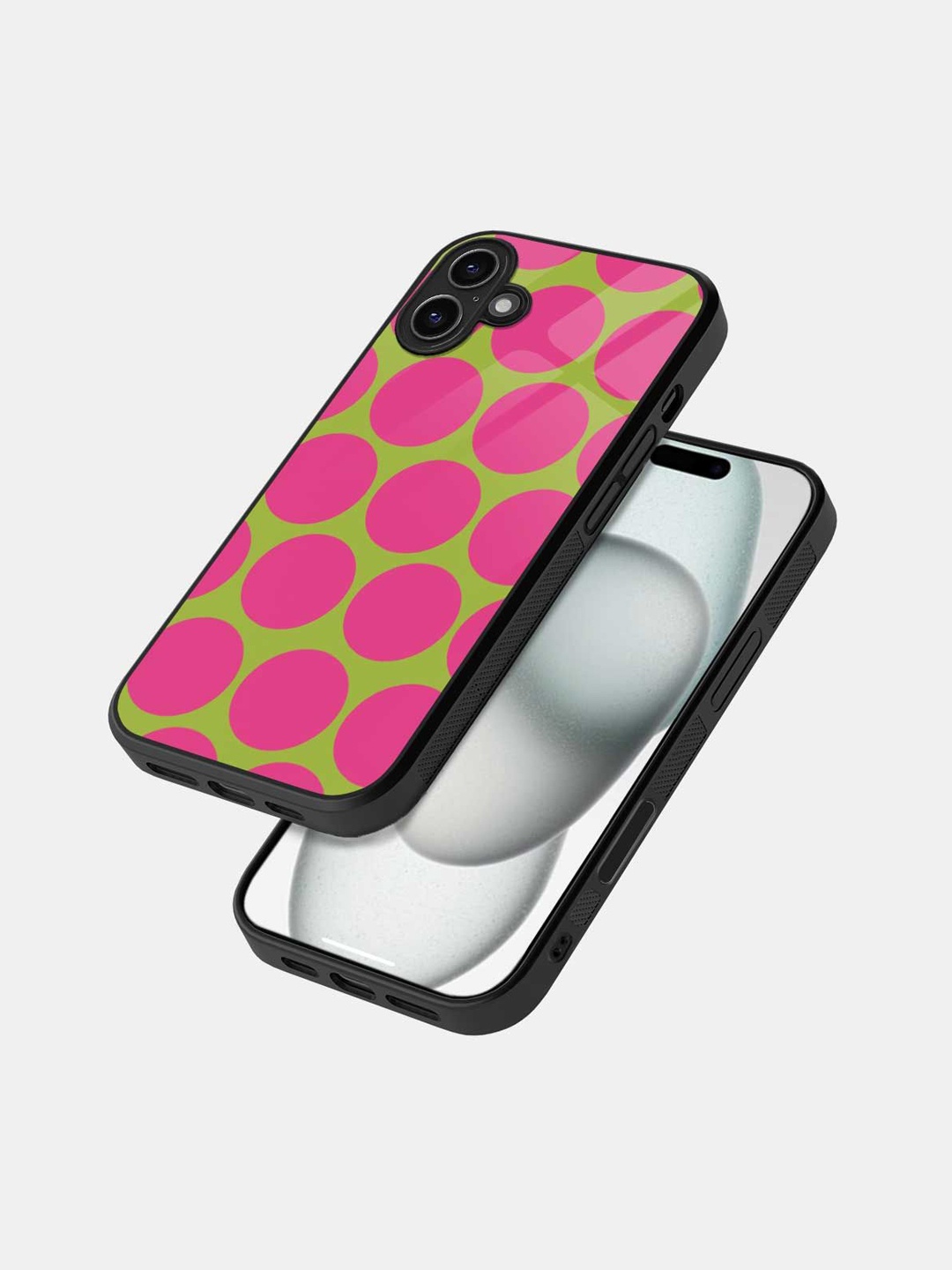 

macmerise Geometric Printed iPhone 16 Bumper Case Mobile Accessories, Black