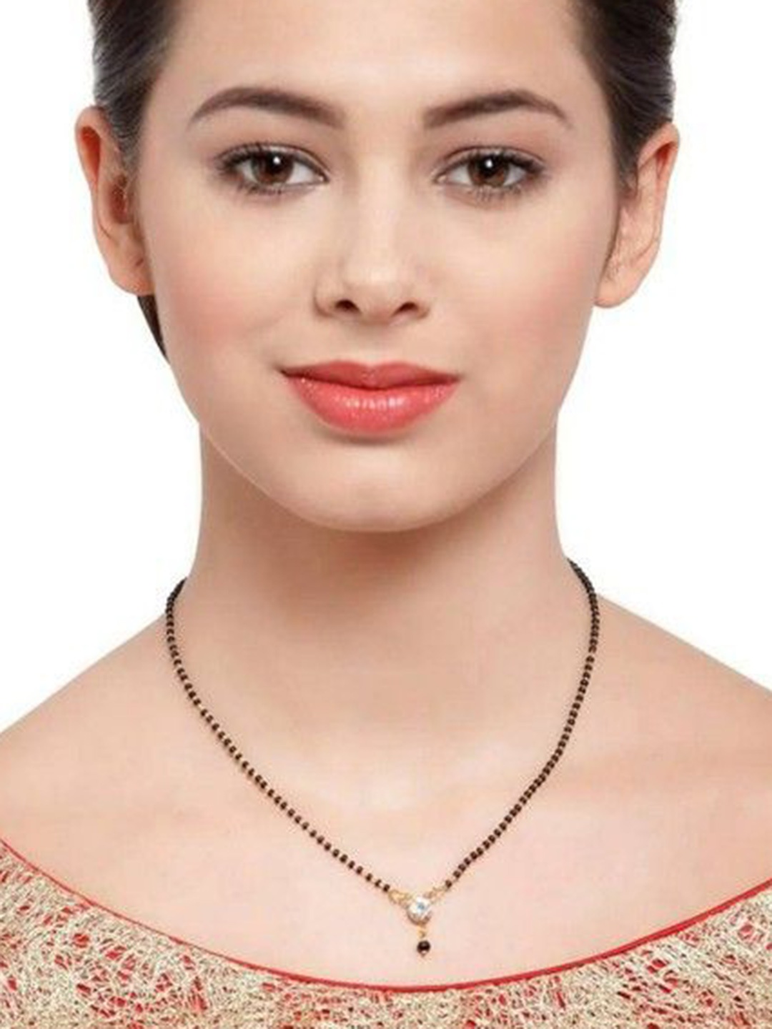 

Wynona Gold-Plated Artificial Beads Mangalsutra