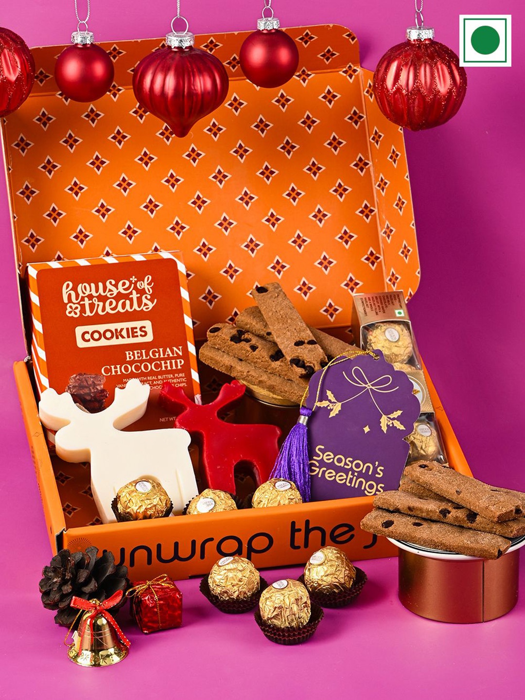 

RawFruit Unisex Set Of 4 Piece Christmas Hamper Gift, Orange