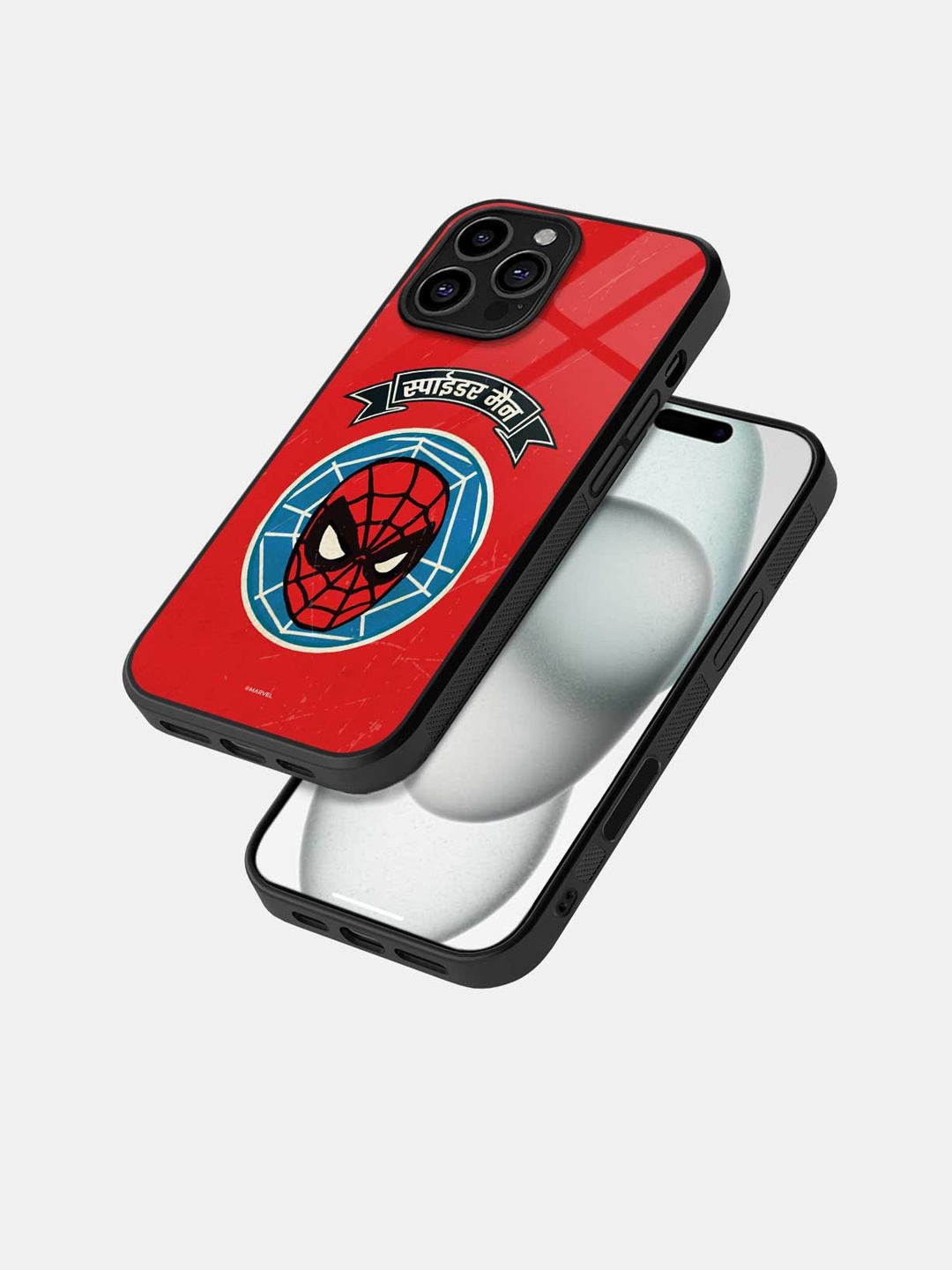 

macmerise Superhero Printed iPhone 16 Pro Bumper Case Mobile Accessories, Red