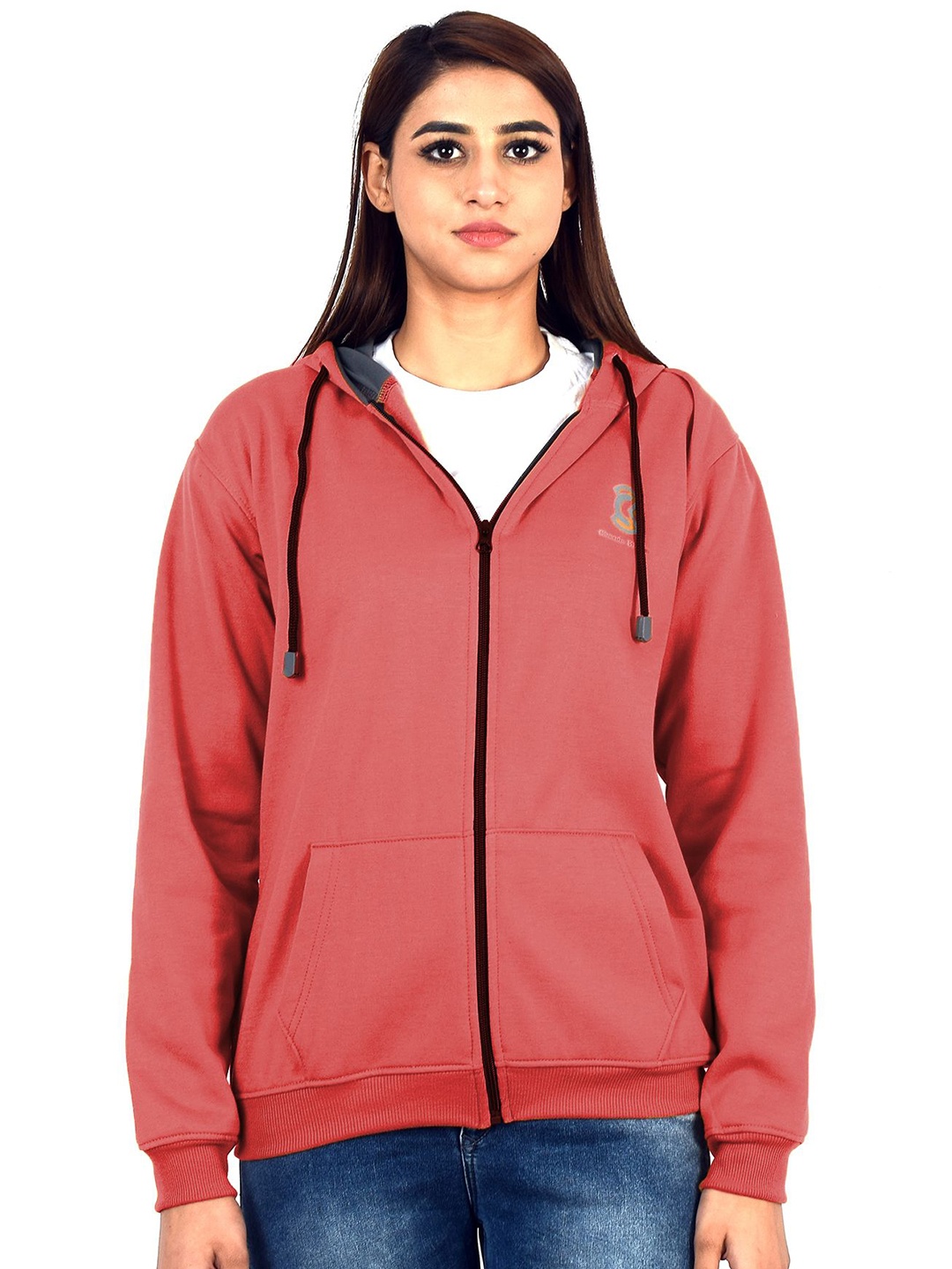 

Chanda Khuba Women Hooded Sweatshirt, Peach