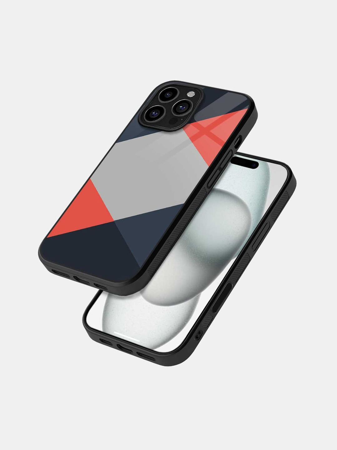 

macmerise Geometric Printed iPhone 16 Pro Max Bumper Case Mobile Accessories, Black