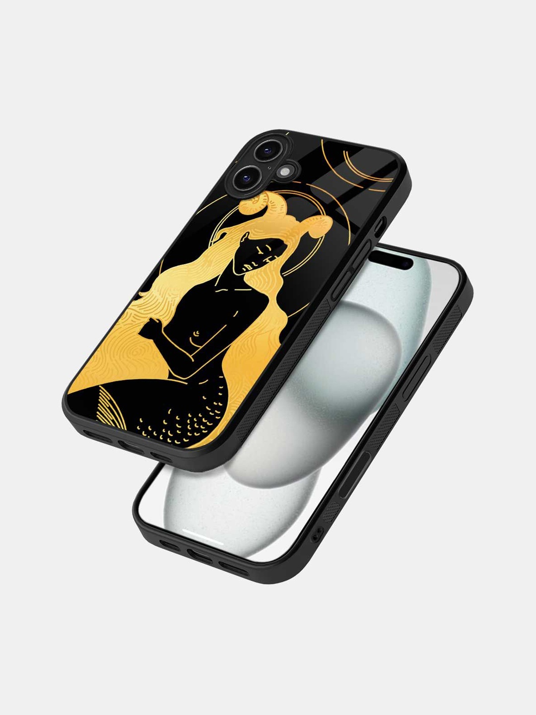 

macmerise Quirky Printed iPhone 16 Plus Back Case Mobile Accessories, Black