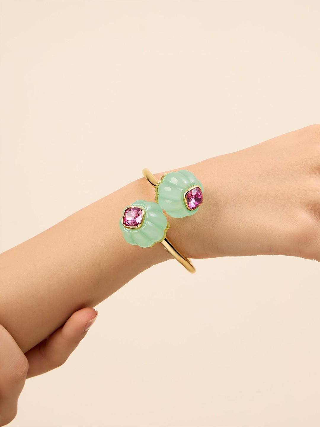 

Isharya Gold-Plated Crystals Studded Cuff Bracelet