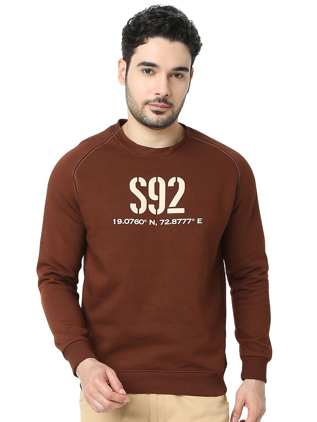 

SPYKAR Men Hooded Sweatshirt, Brown