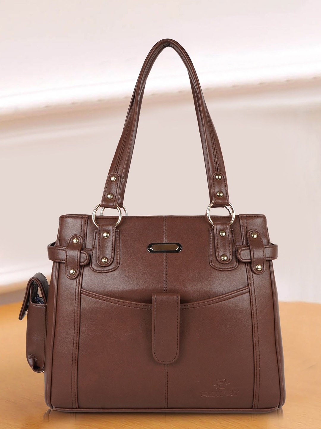 

PARSLEY Structured Satchel, Brown