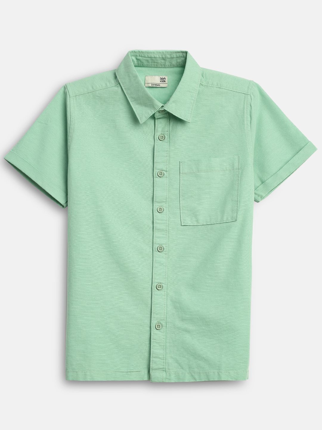 

BONKIDS Boys Opaque Casual Shirt, Sea green