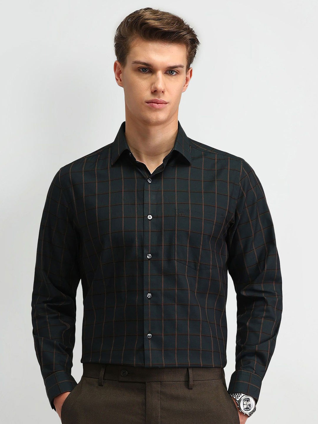 

Arrow Men Opaque Striped Casual Shirt, Green