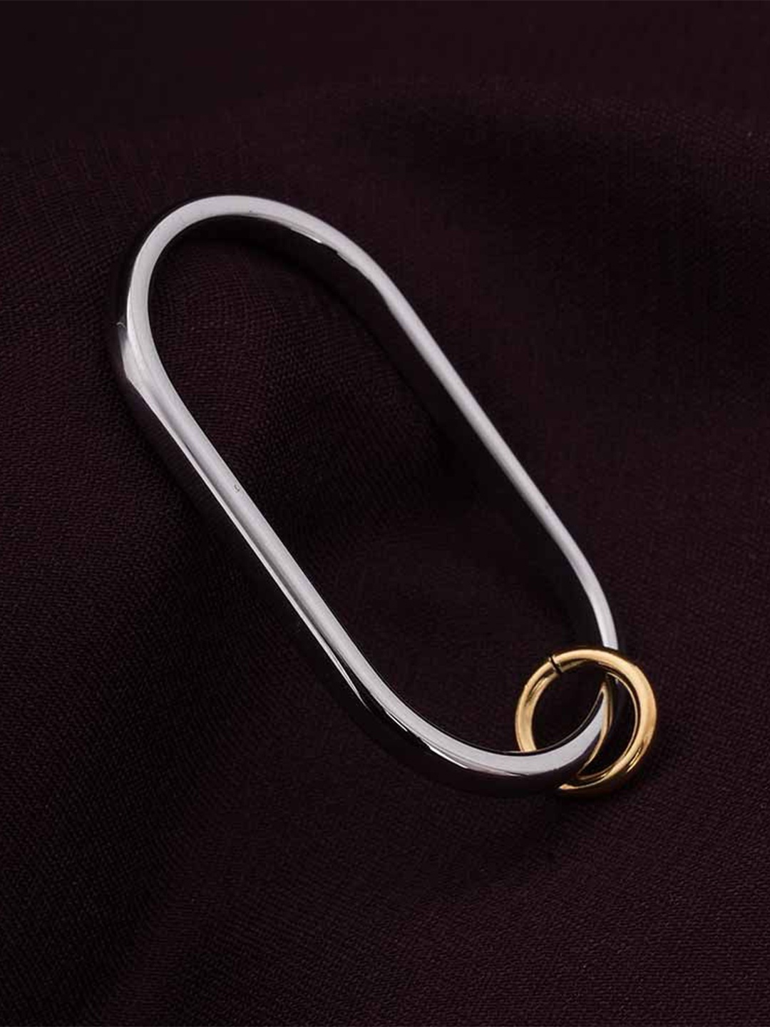 

PALMONAS Oval Wire Two Finger Ring, Silver