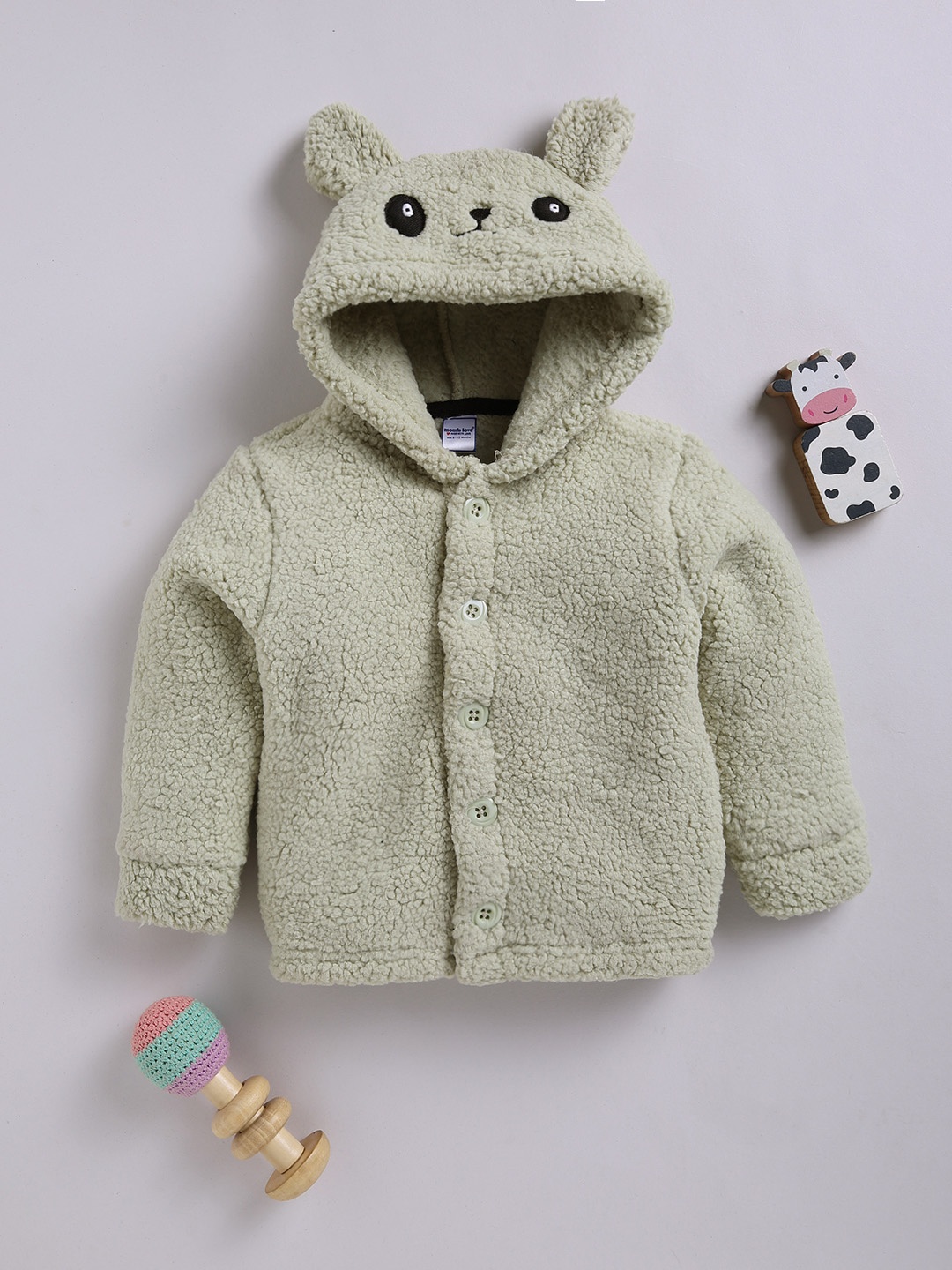 

Moms Love Infant Boys Hooded Tailored Fleece Jacket, Green