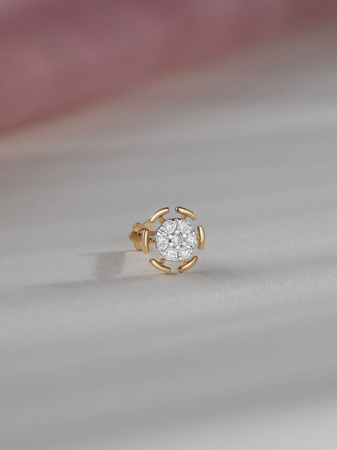 

Mia by Tanishq 14KT Diamond Nose Pin-0.35g, Gold