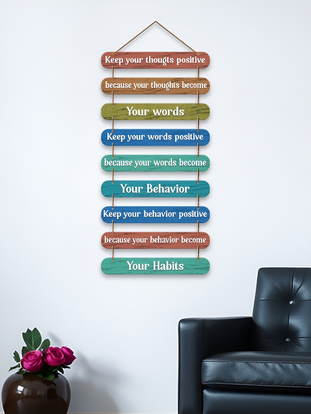 

ArtVibes Blue & Brown Printed Wooden Wall Hanging
