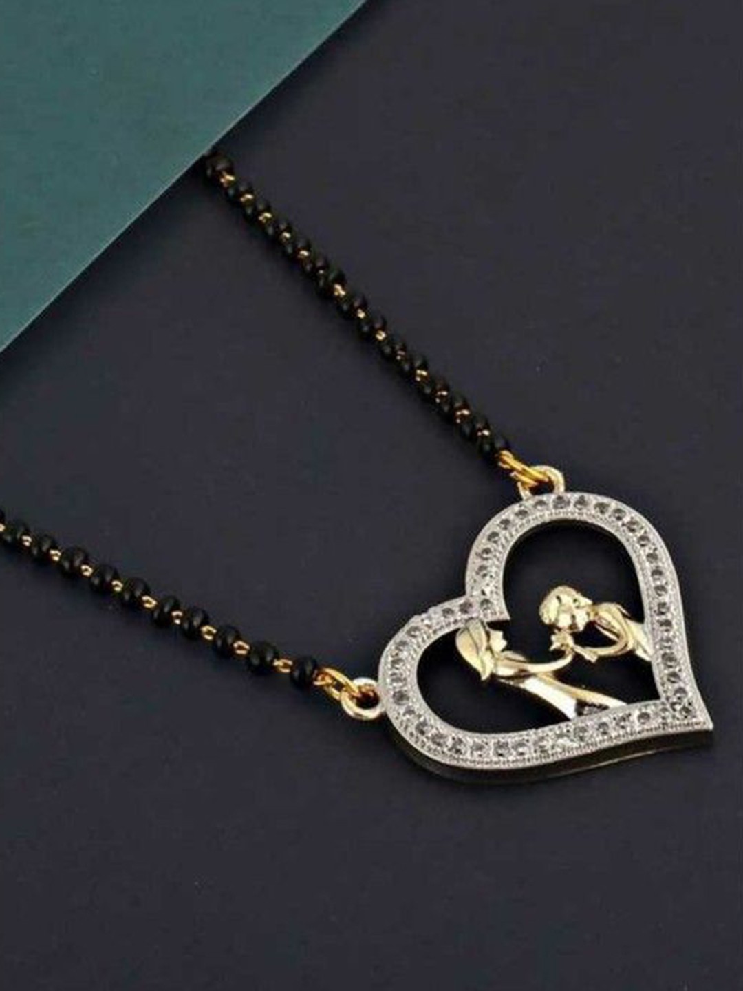 

Wynona Gold-Plated Artificial Beads Mangalsutra