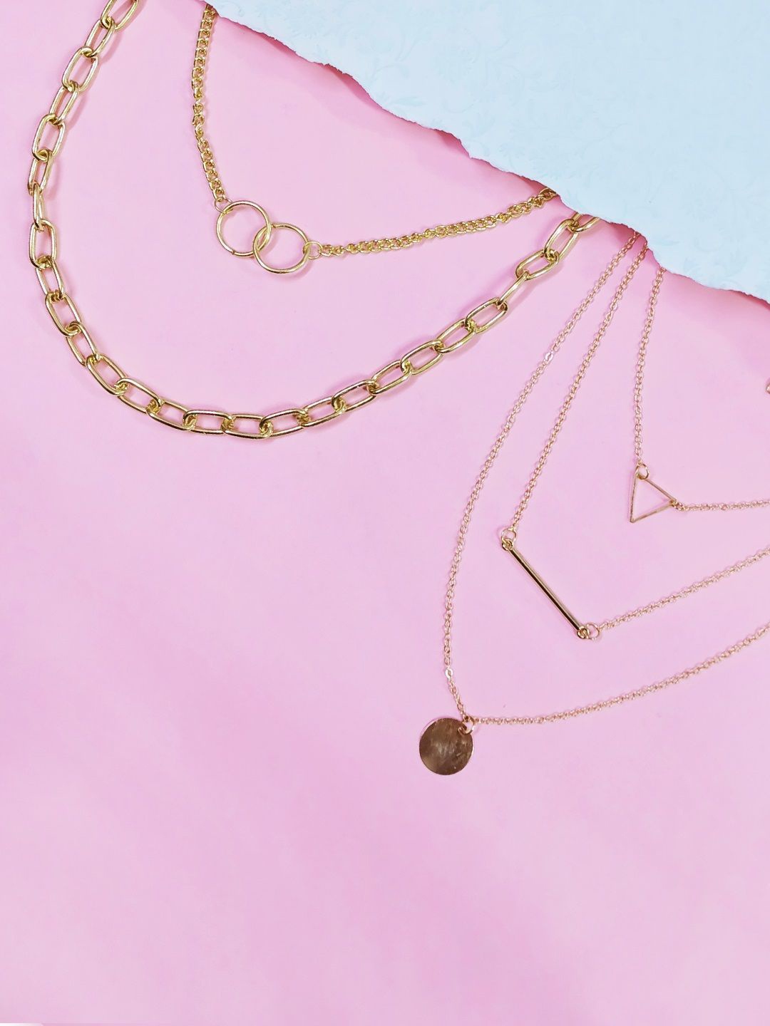

DressBerry Set Of 2 Layered Necklace, Gold