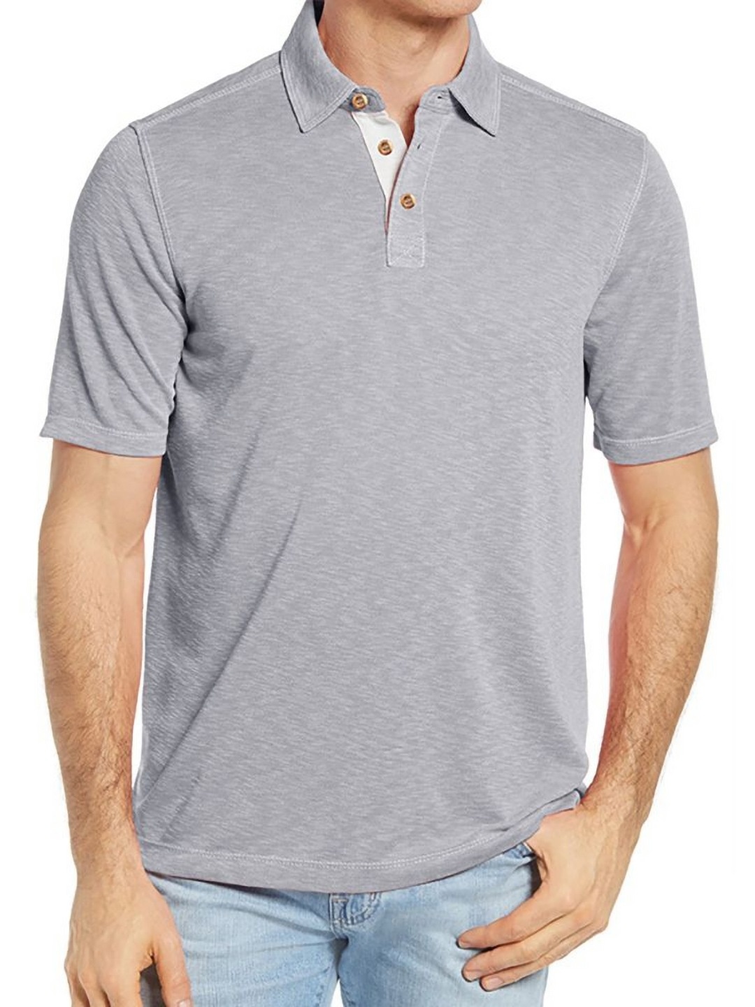 

StyleCast x Revolte Men Polo Collar T-shirt, Grey