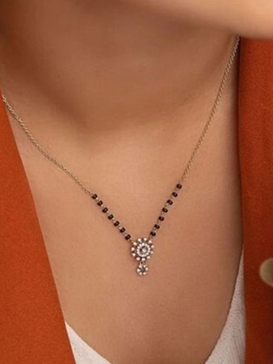 

Wynona Gold-Plated Artificial Beads Mangalsutra