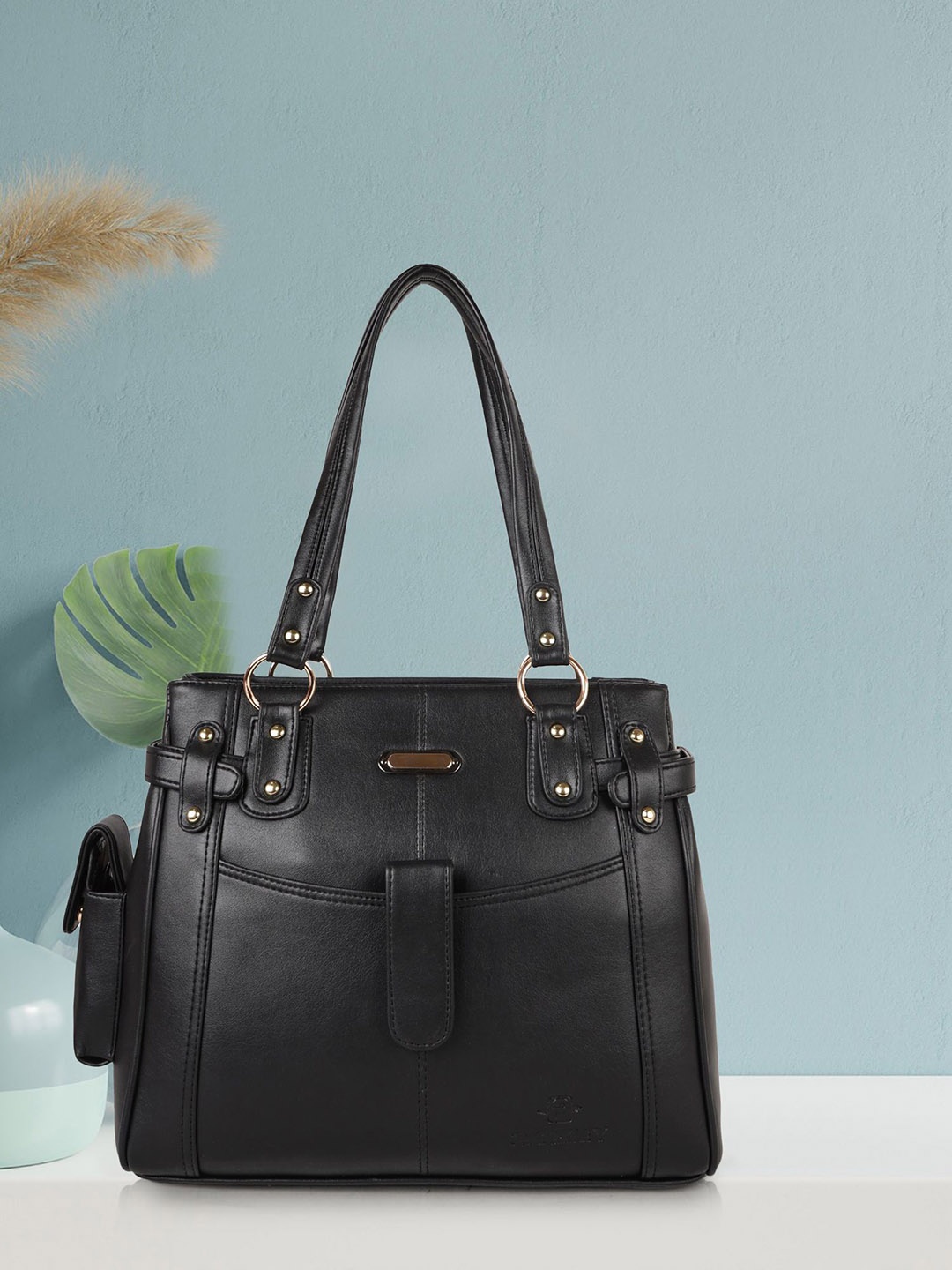 

PARSLEY Structured Satchel, Black