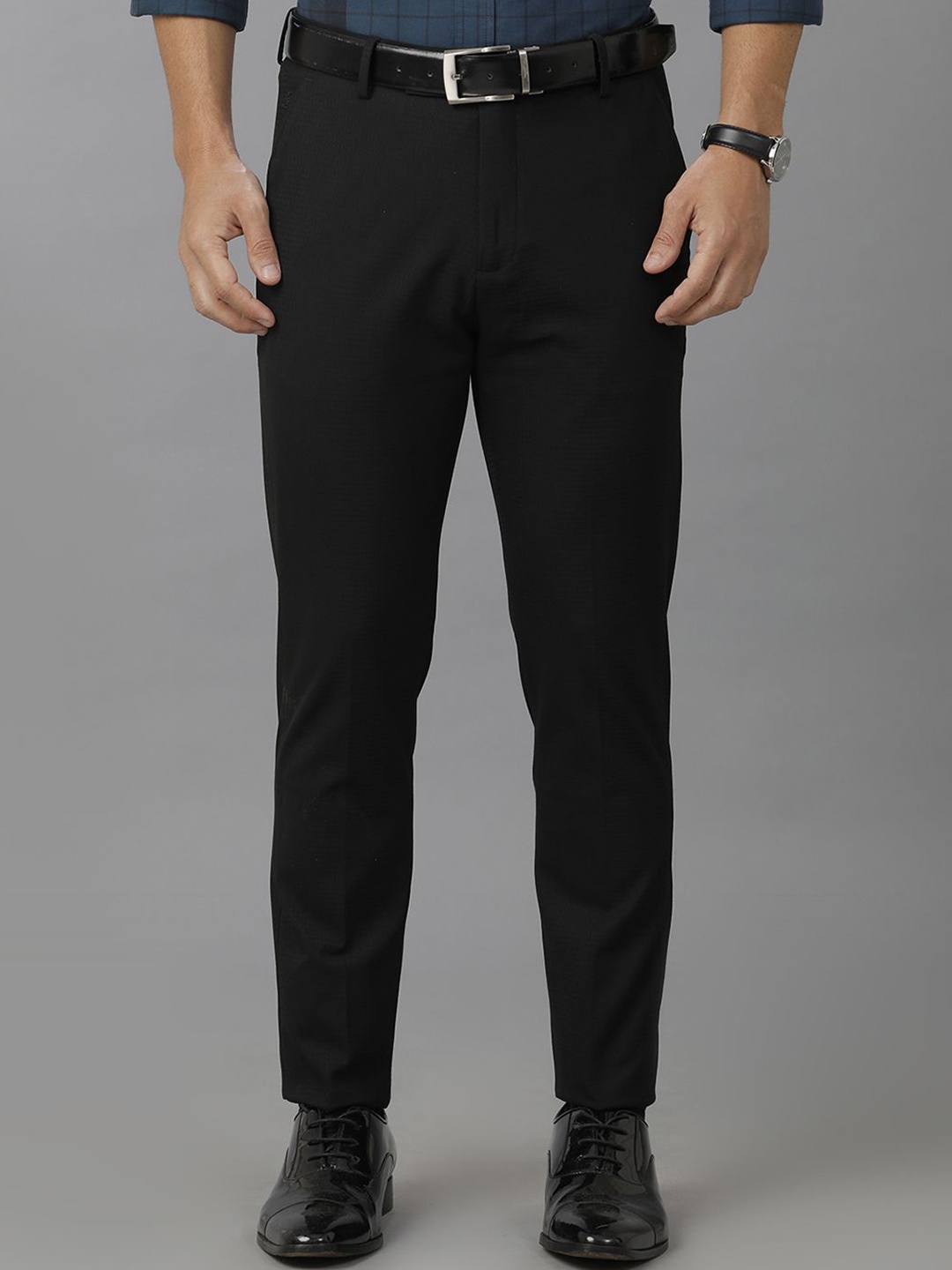 

Double Two Men Slim Fit Trousers, Black