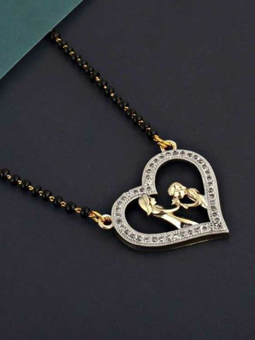 

Wynona Gold-Plated Artificial Beads Mangalsutra