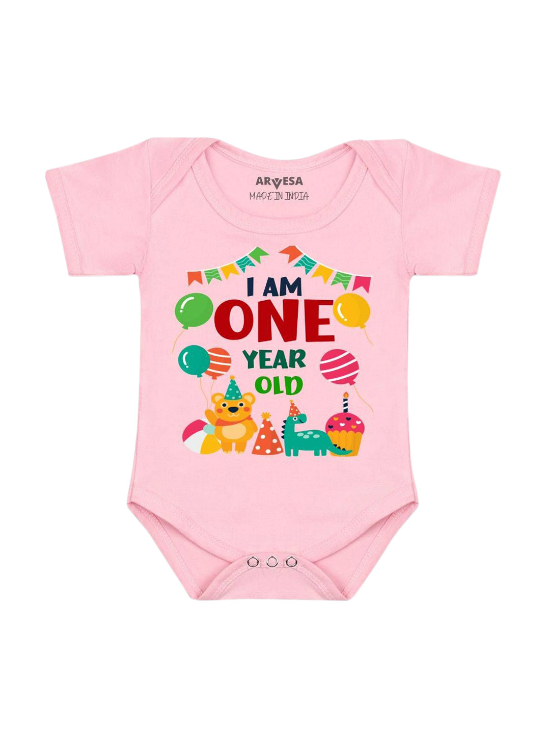 

Arvesa Infants Printed Body Suit, Pink