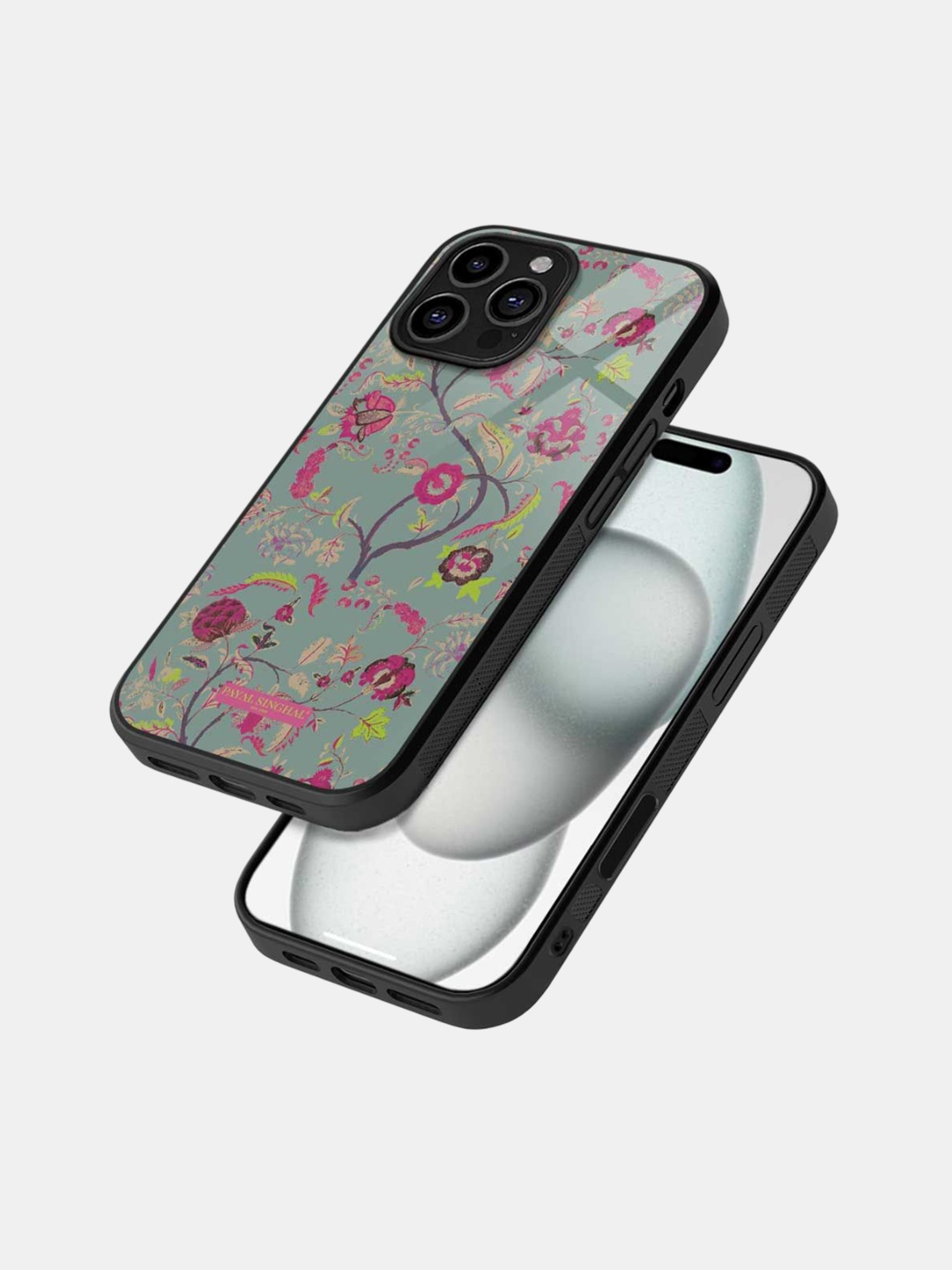 

macmerise Floral Printed iPhone 16 Pro Max Bumper Case Mobile Accessories, Black