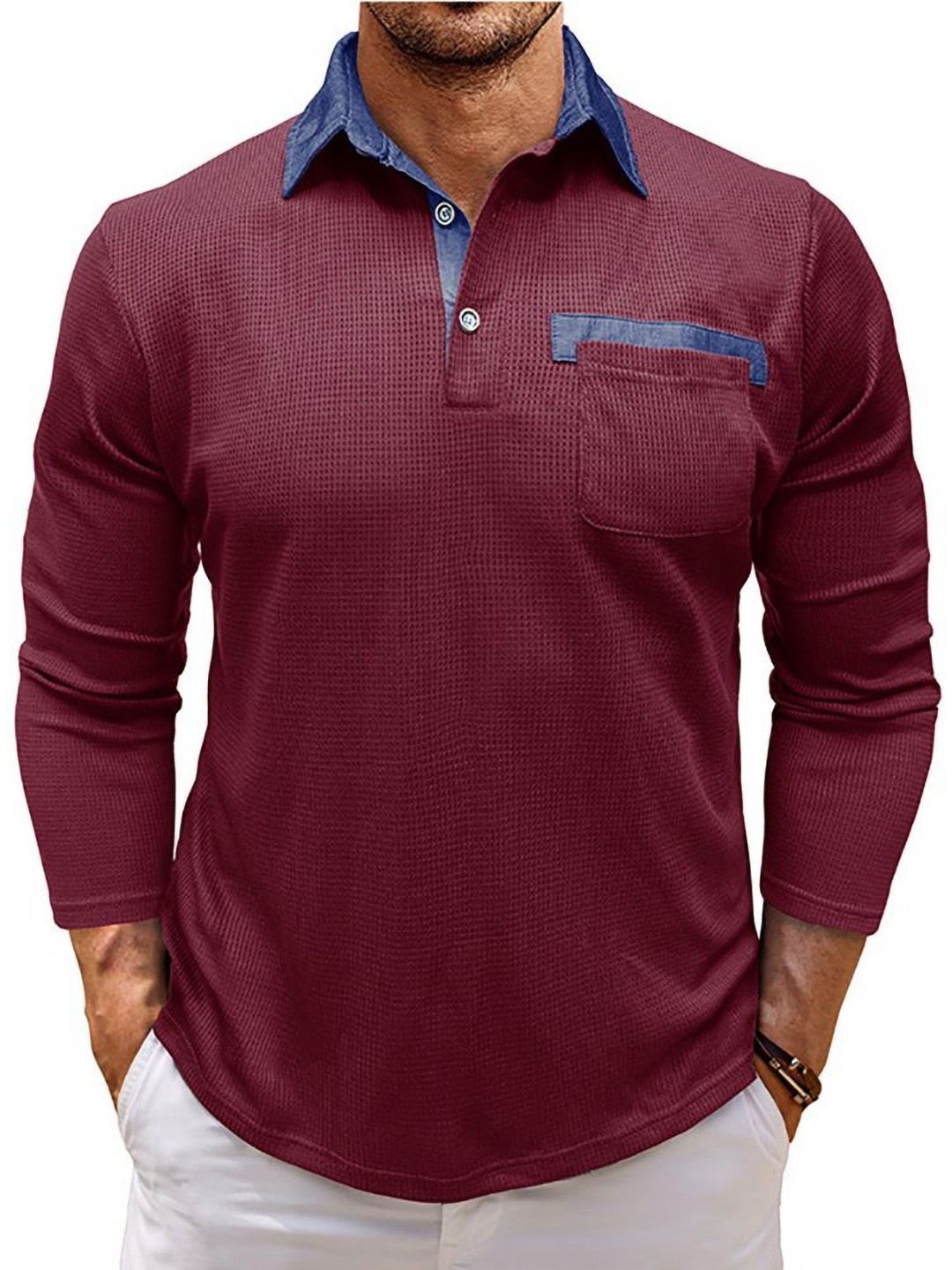 

StyleCast x Revolte Men Polo Collar T-shirt, Maroon